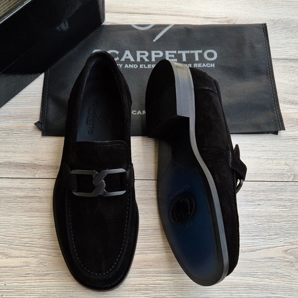 Men's Suede Leather Buckle Loafers - Picture 5 of 6